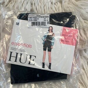 NWT Women’s HUE Black Cotton Essentials Bike Shorts Size Medium